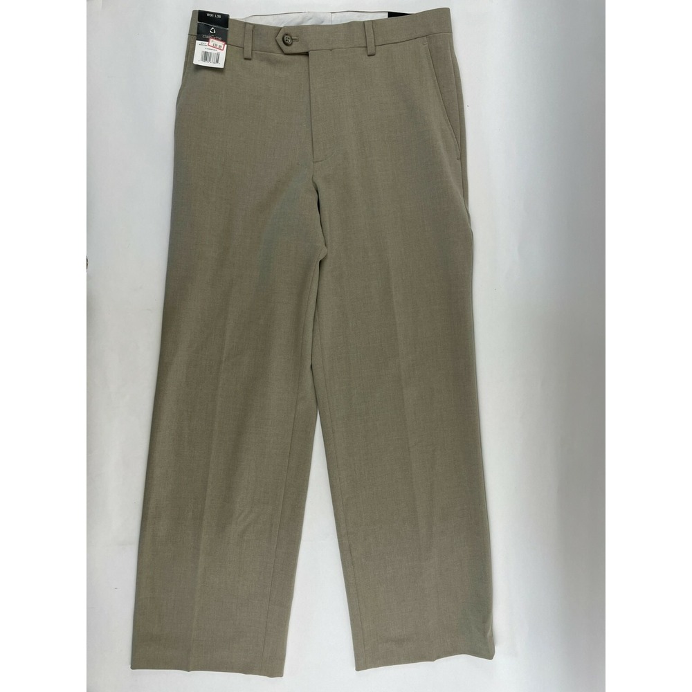 Claiborne Straight Leg Dress Pants Women's Size W31xL30 Tan High Rise Flat Front
